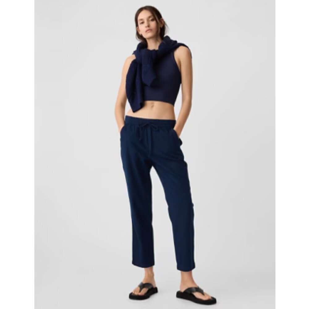 GAP Twill Easy Pants Navy Blue Lightweight Paperbag Size Large #679818 NWT RT$50